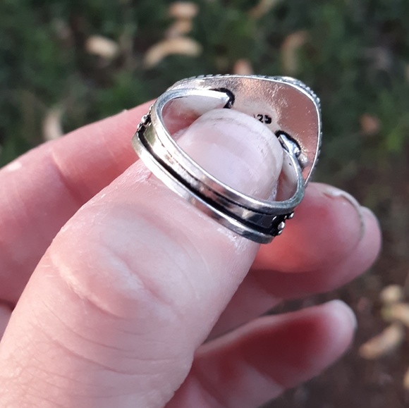 New Dichroic Glass 925 Silver Ring. - Picture 8 of 8